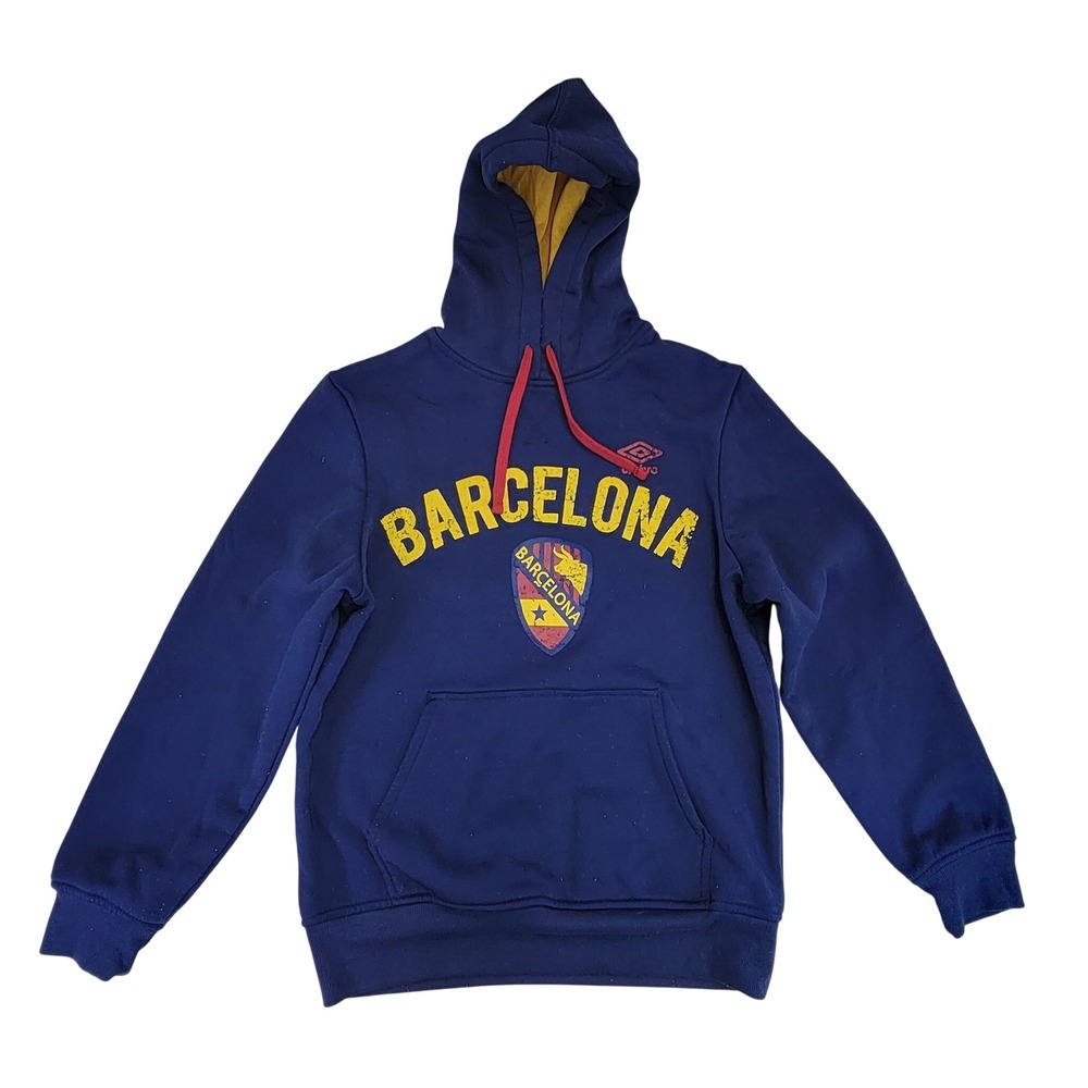 Umbro Barcelona Hoodie Blue Yellow Red Soccer Football Pullover Men's‎ Medium